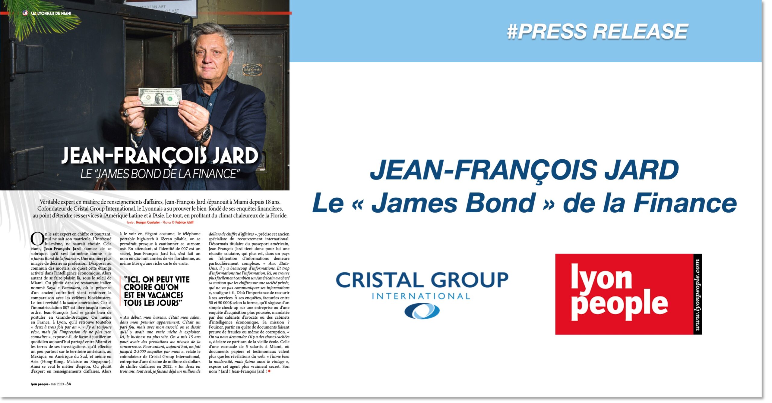 [PRESS RELEASE]: Jean-François JARD, the “James Bond of finance”.