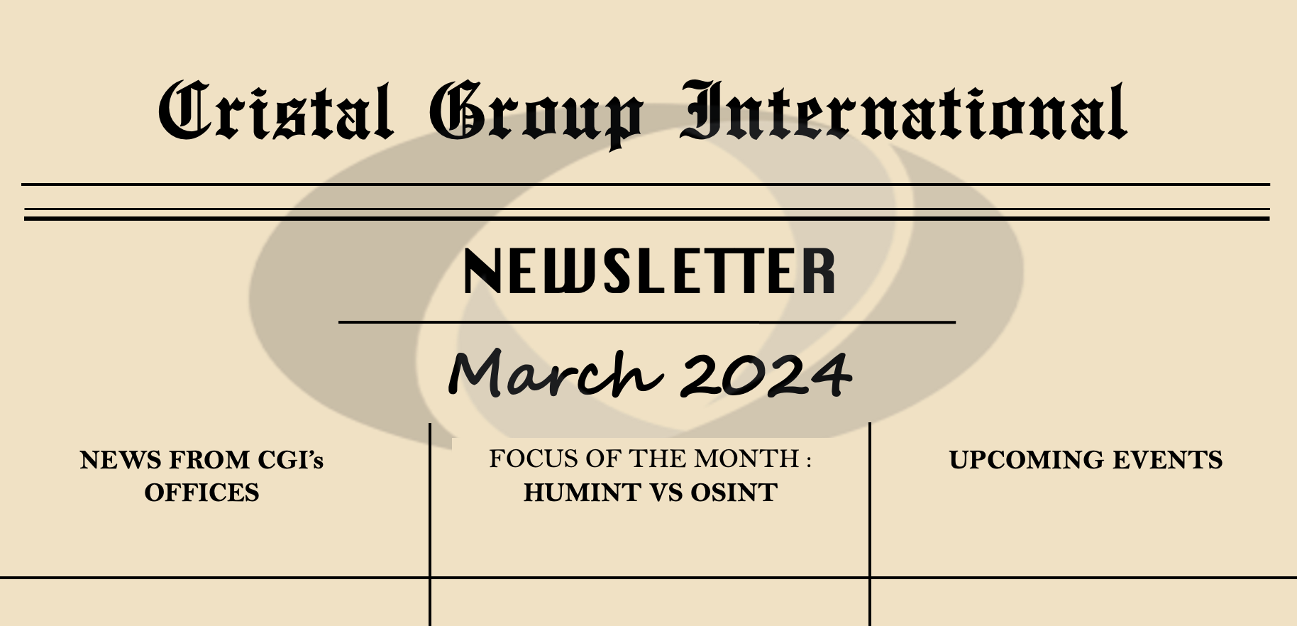 [Newsletter Cristal]: March Edition